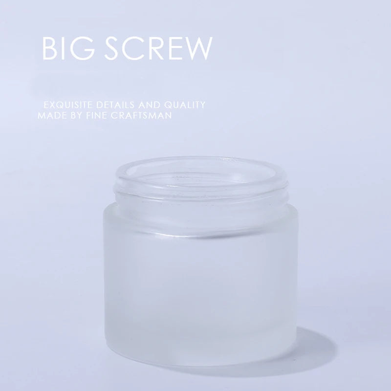 5ML-50ML Frosted Glass Cream Container Face Hand Mask Lotion Jar Rosepink Lid Tracvel Pots Refillable Bottle Cosmetic Skincare