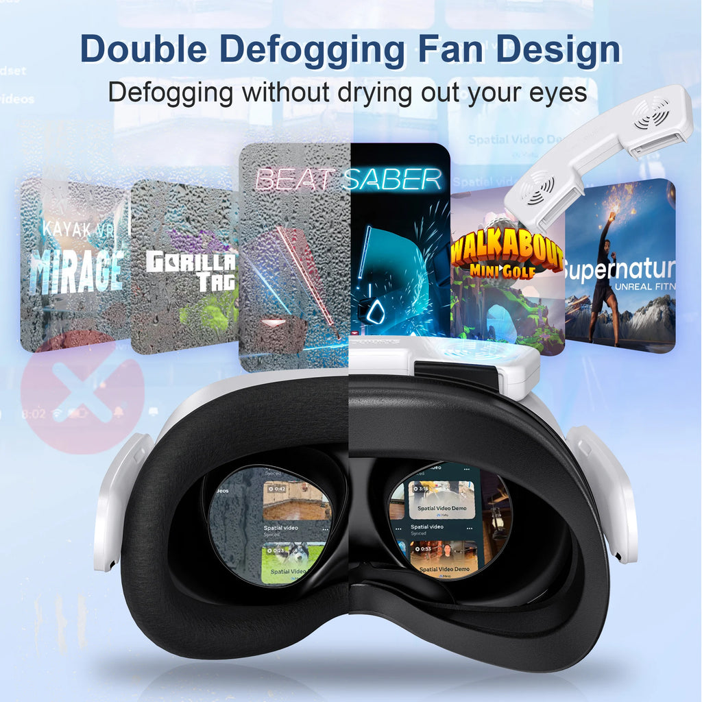 4 in 1 Face Mask Cover W Cooling Fan For Meta Quest 3S Case Replacement Face Pad Anti-Sweat Mask For Oculus Quest 3S Accessory