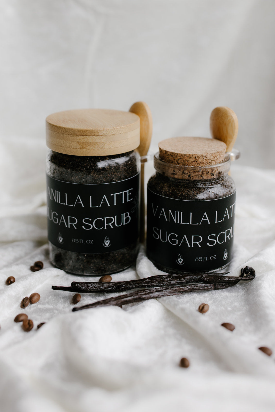 Vanilla Latte Sugar Scrub - Organic Coffee Body Exfoliator 16oz